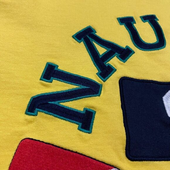 Nautica Vintage 90s Rowing Embroidered Yellow T-Shirt Men's Size Medium - Picture 3 of 9